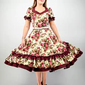 Vestido de China Marfil Estampado Catron – Susurro de la Cañada miniatura 1