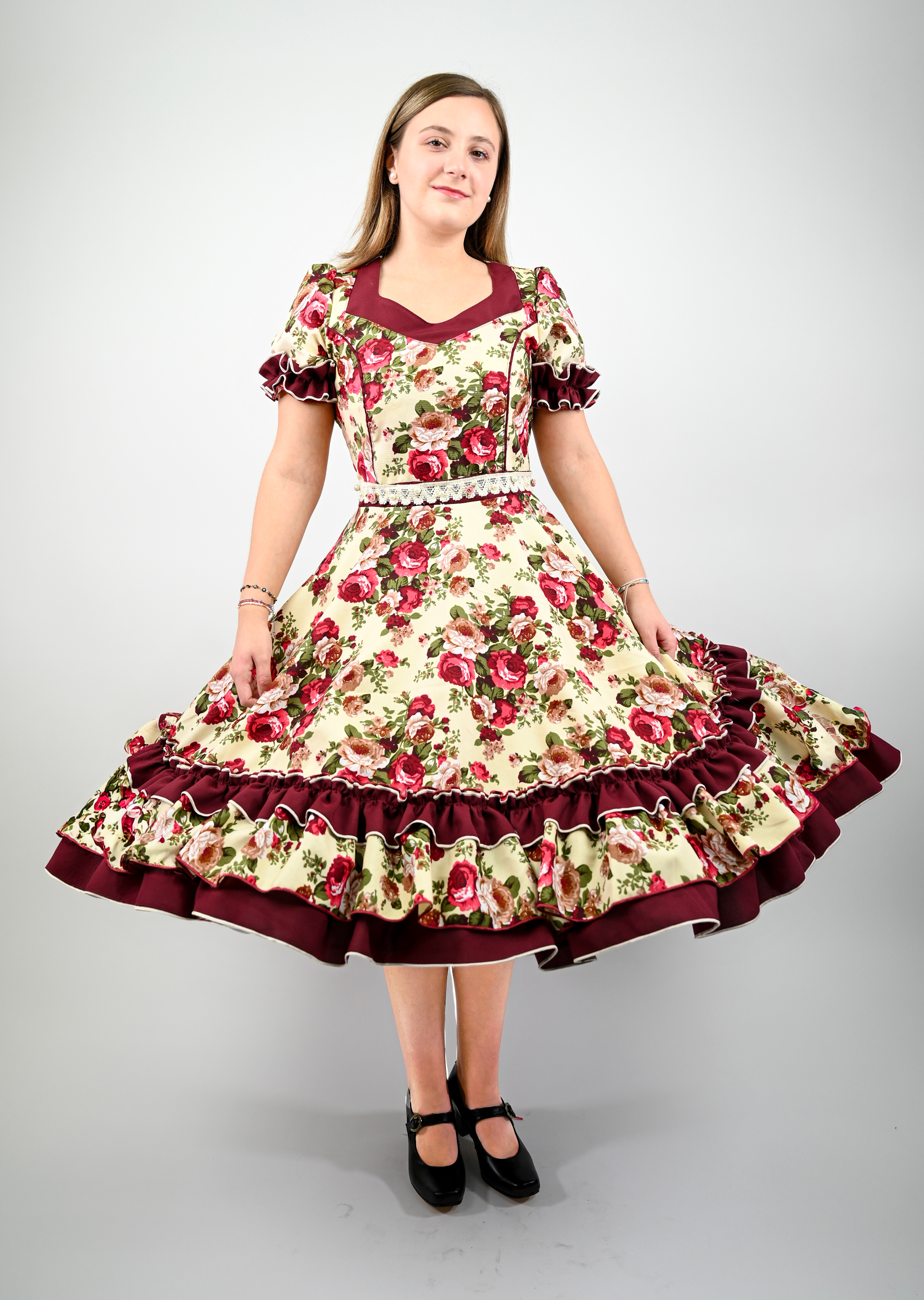 Vestido de China Marfil Estampado Catron – Susurro de la Cañada imagen 1