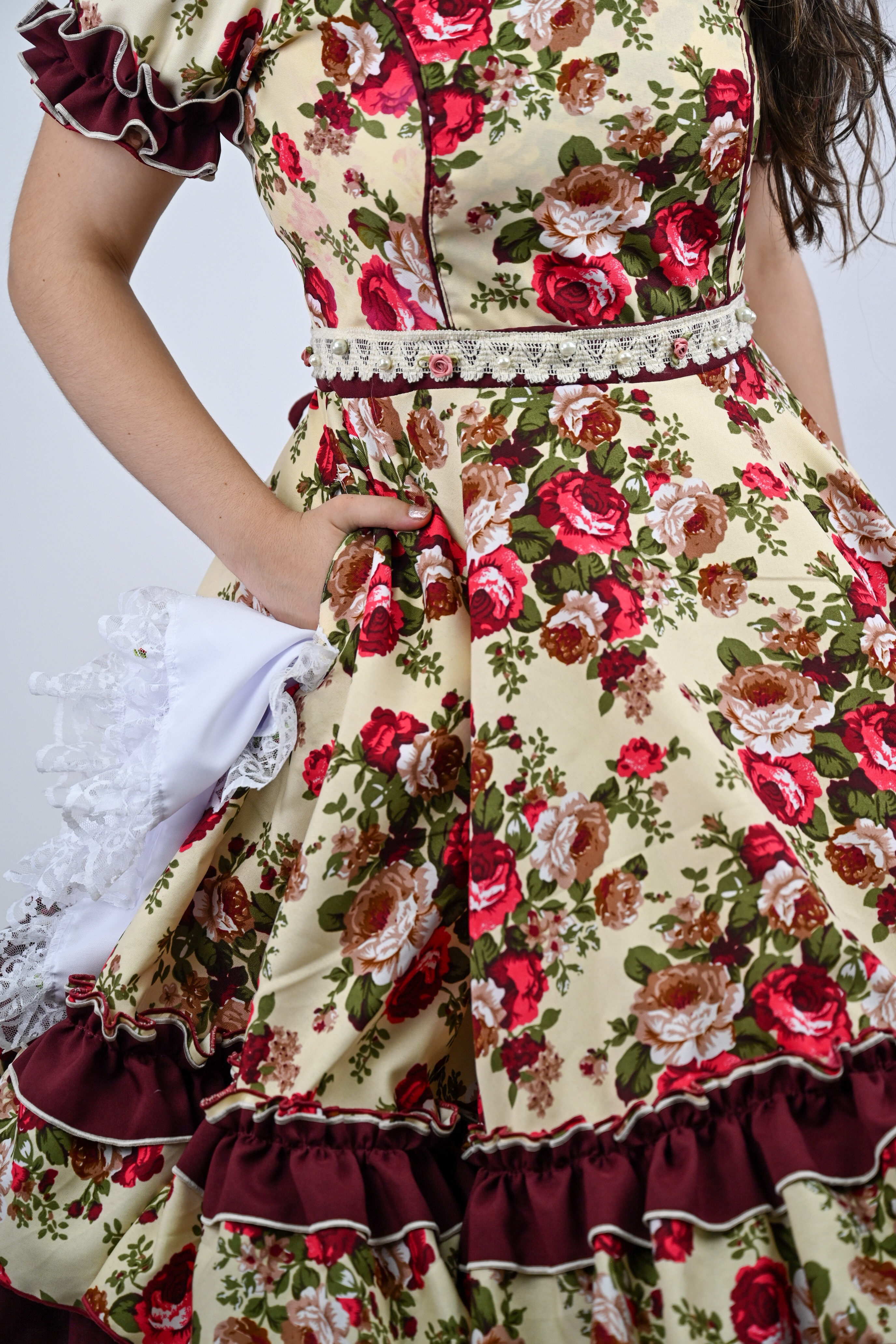 Vestido de China Marfil Estampado Catron – Susurro de la Cañada imagen 5