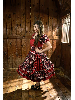 Vestido de China Rojo Floral Catron – Lumbre del Camino