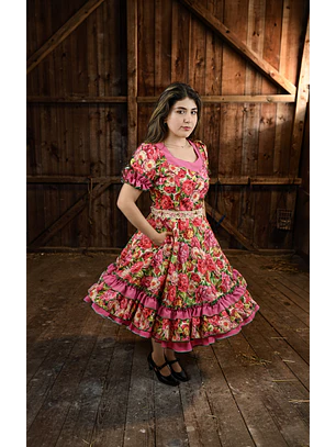 Vestido de China Rosado Floral Catron – Candela de Rosas