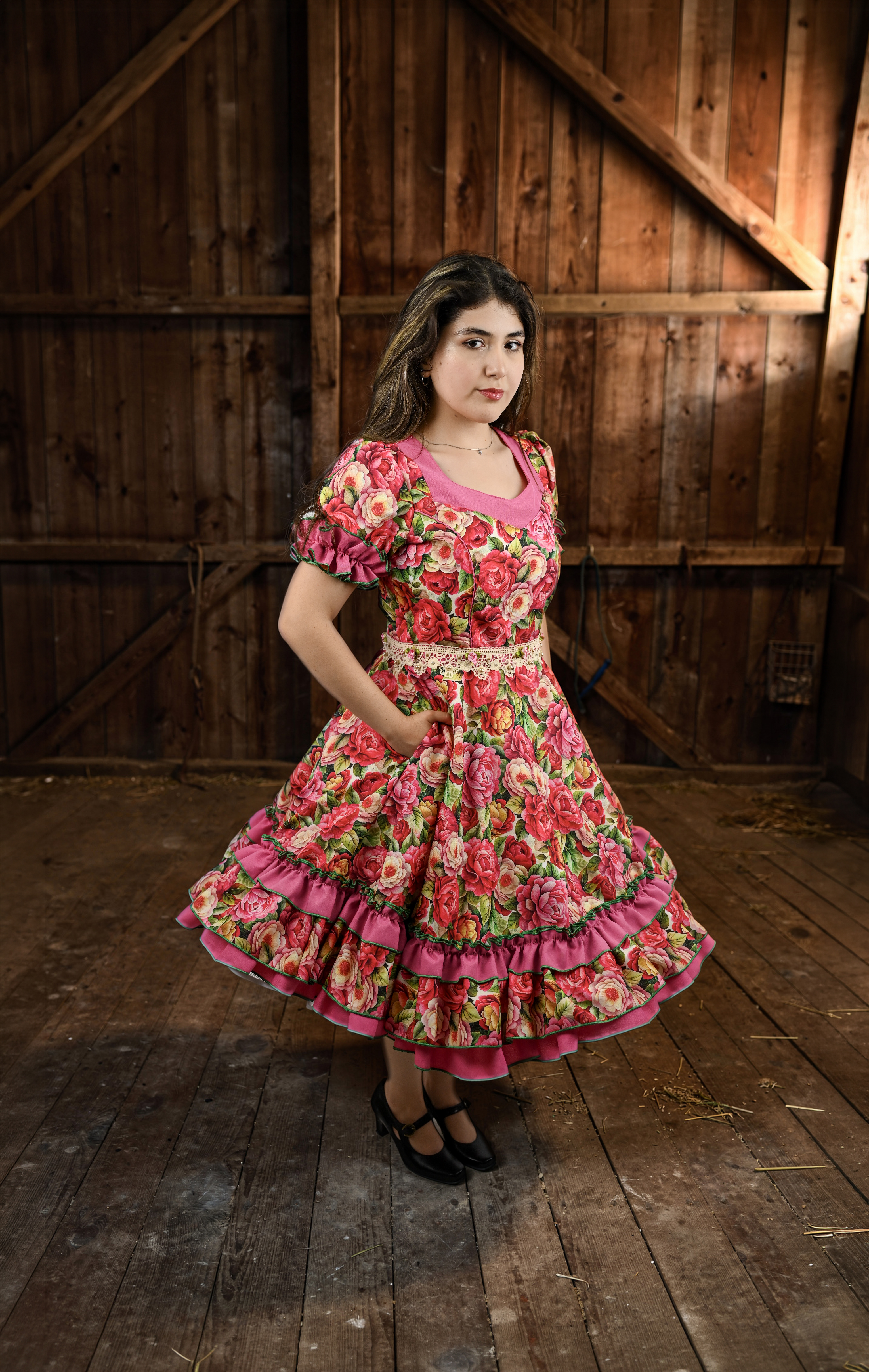 Vestido de China Rosado Floral Catron – Candela de Rosas imagen 2