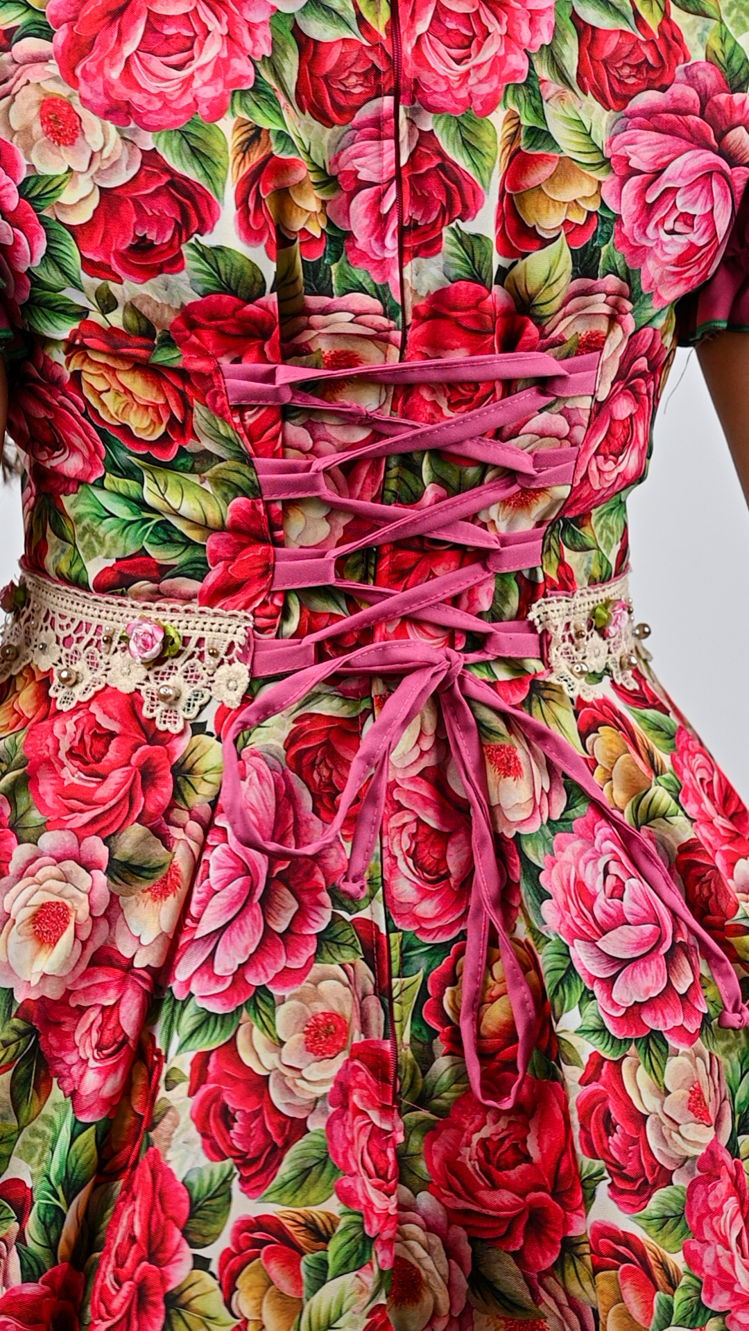 Vestido de China Rosado Floral Catron – Candela de Rosas imagen 3