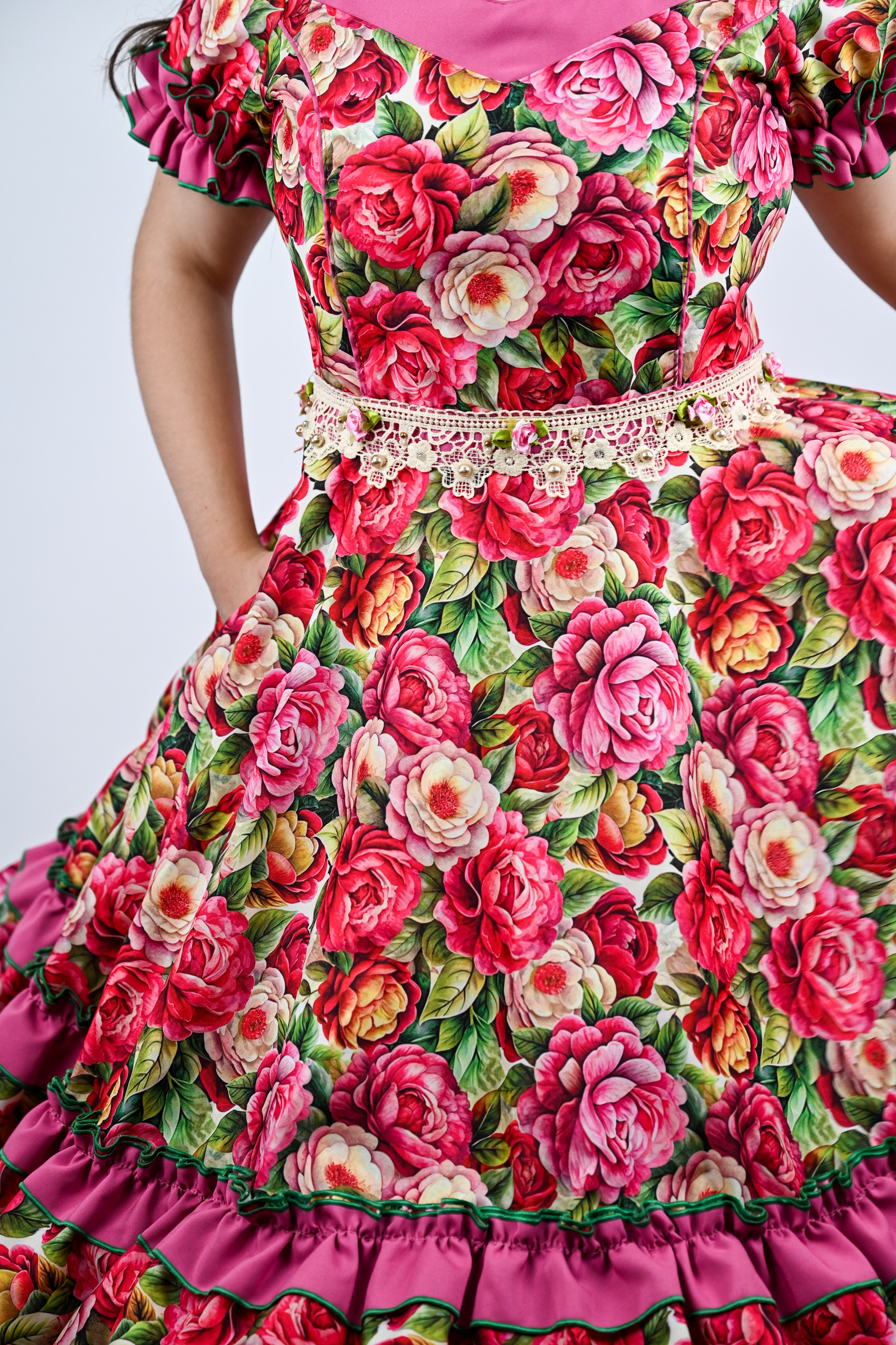 Vestido de China Rosado Floral Catron – Candela de Rosas imagen 6