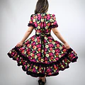 Vestido de China Negro Floral Catron – Resplandor de Peonías miniatura 7