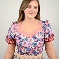 Vestido de China Celeste Floral Catron – Alba del Palmar miniatura 5