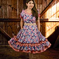 Vestido de China Celeste Floral Catron – Alba del Palmar miniatura 2