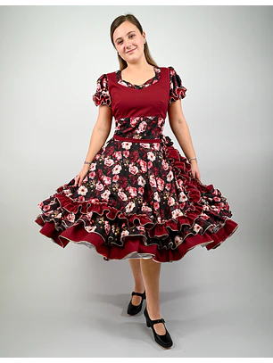 Vestido de China Rojo Italiano Floral Catron – Lumbre del Camino