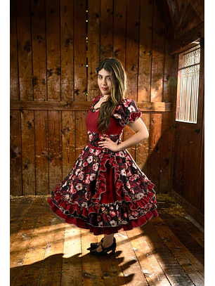 Vestido de China Rojo Italiano Floral Catron – Lumbre del Camino