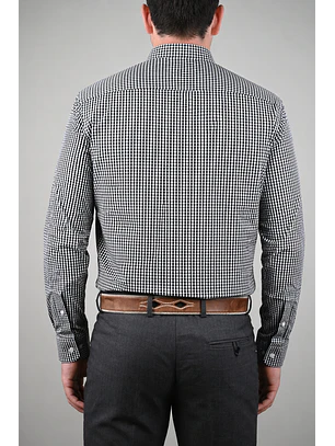 Camisa de Huaso Cuadrillé Negra Catron