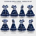 Vestido de China Azul Marino Catron – Cielo de la Tradición miniatura 6