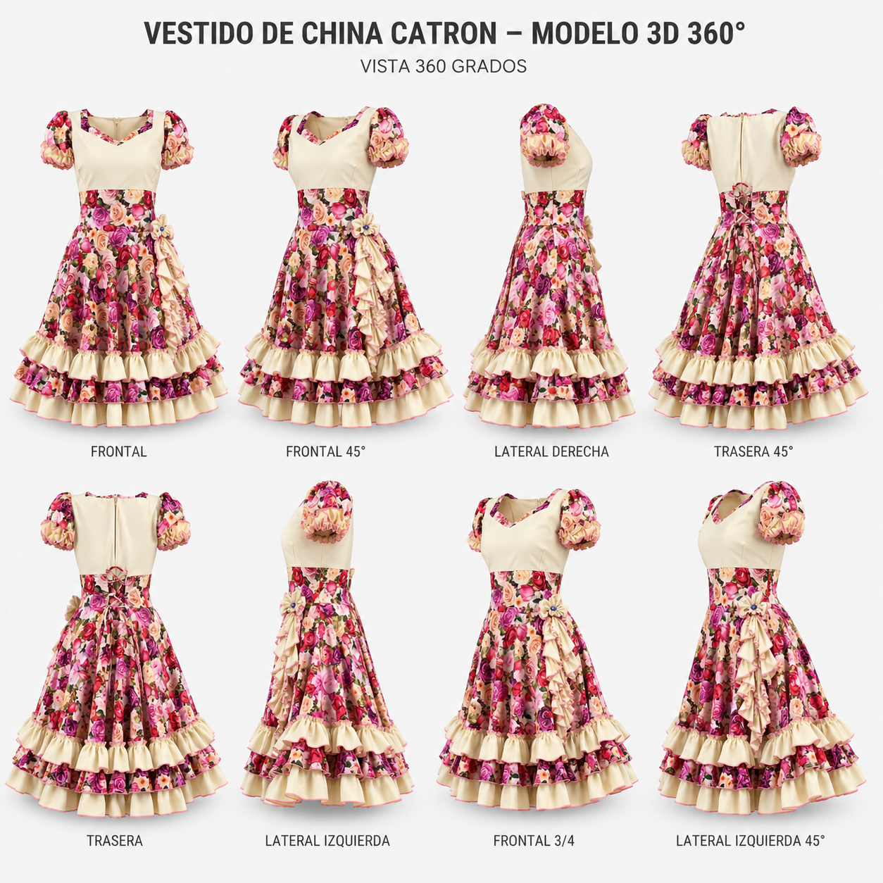 Vestido de China Floral Catron - Rosa de Enramada imagen 7
