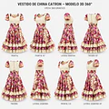 Vestido de China Floral Catron - Rosa de Enramada miniatura 7