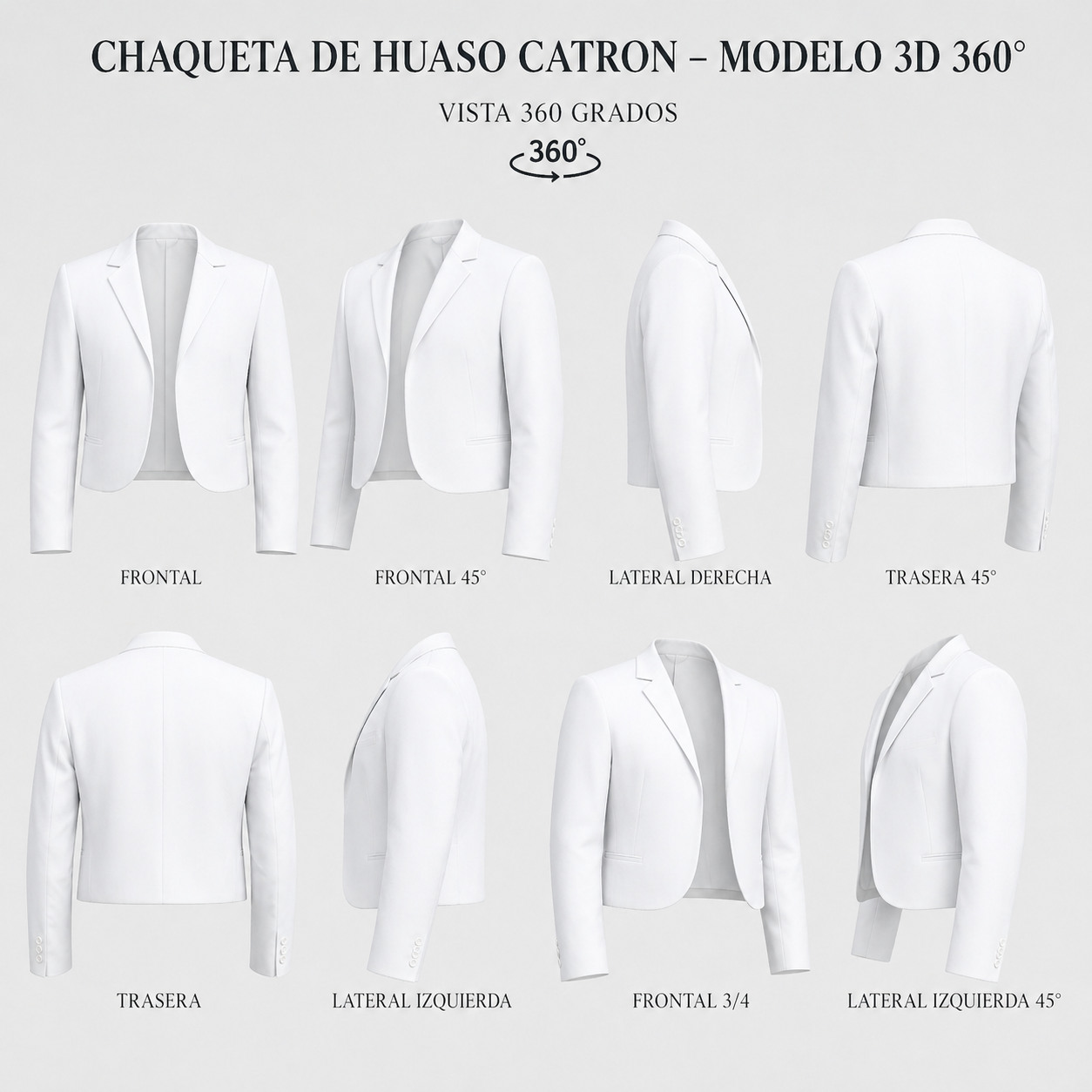 Chaqueta de Huaso Corralera Blanca Catron imagen 6