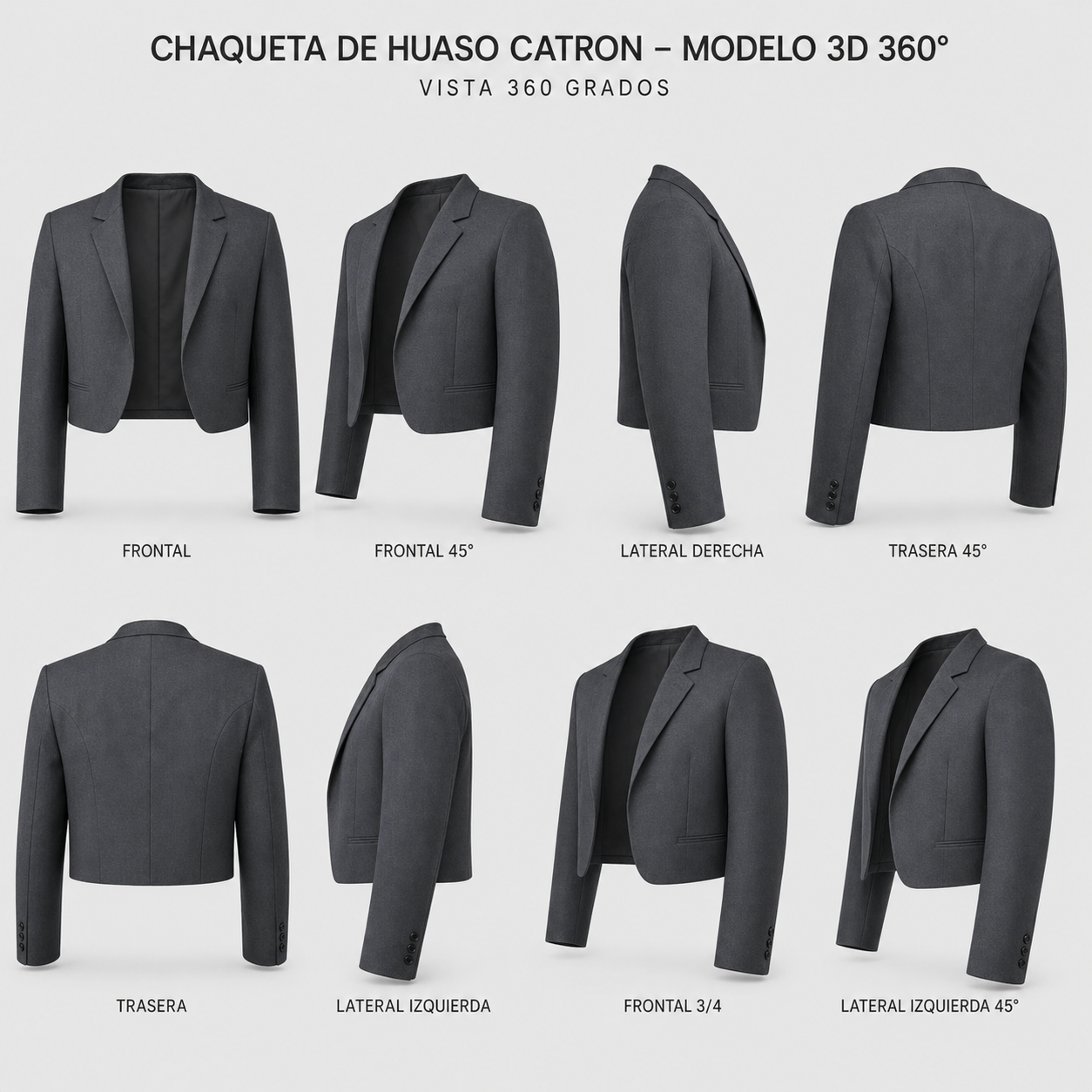 Chaqueta de Huaso Corralera Gris Catron imagen 6