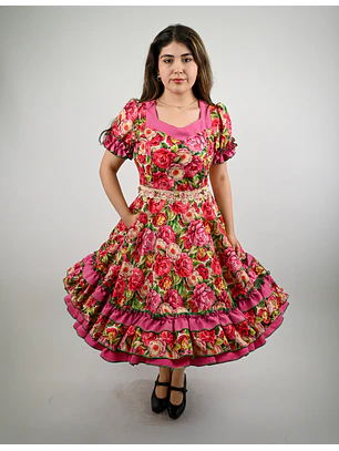 Vestido de China Rosado Floral Catron – Candela de Rosas