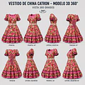Vestido de China Rosado Floral Catron – Candela de Rosas miniatura 7