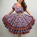 Vestido de China Celeste Floral Catron – Alba del Palmar miniatura 6