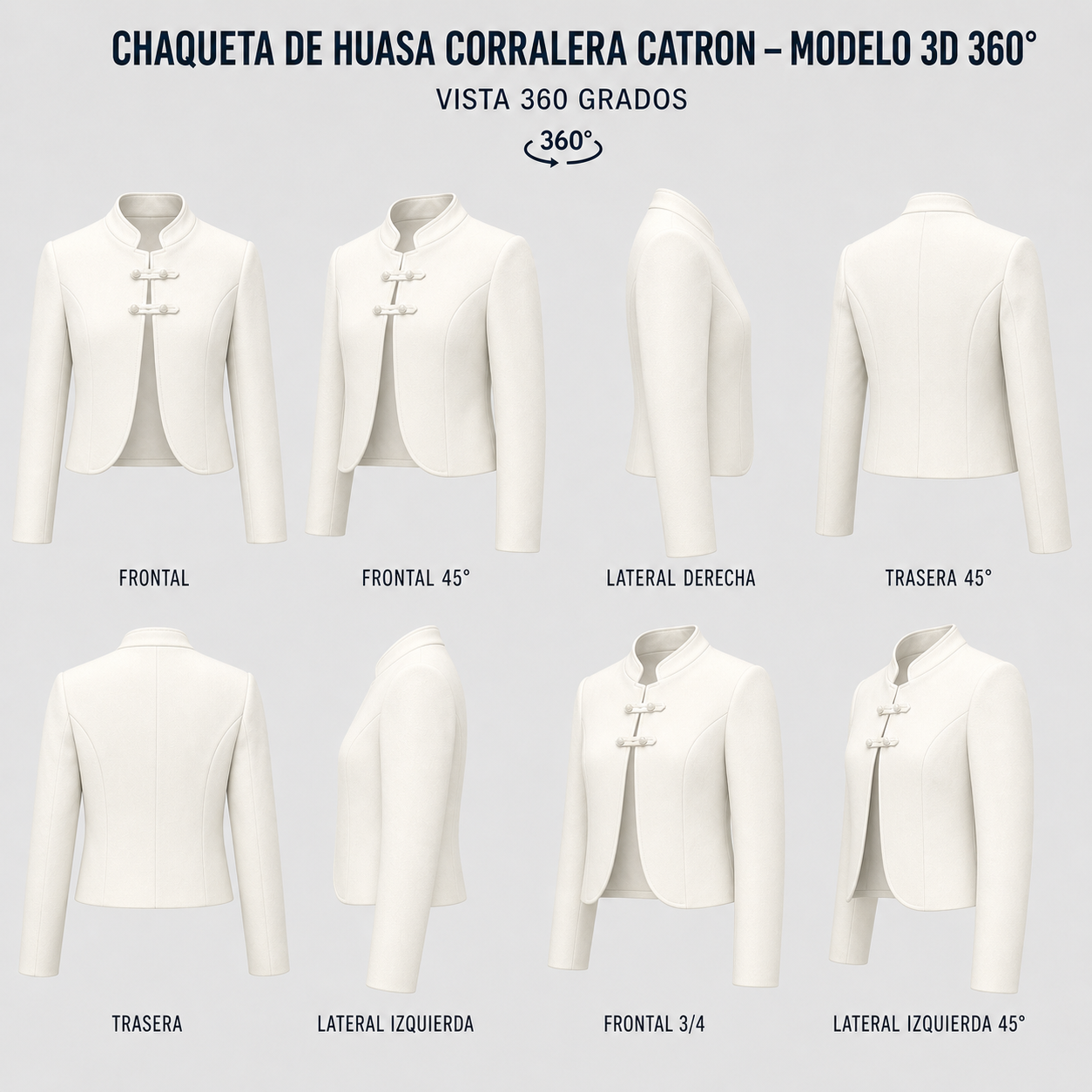 Chaqueta de Huasa Corralera Cuello Mao Catron imagen 5