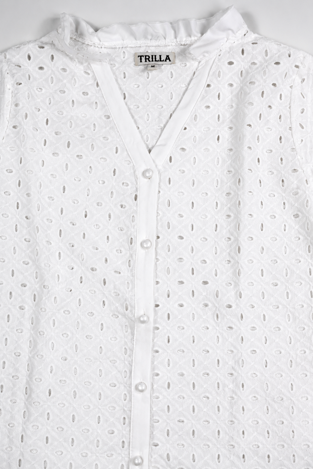 Blusa Plisada Blanca Espigas Trilla  imagen 4