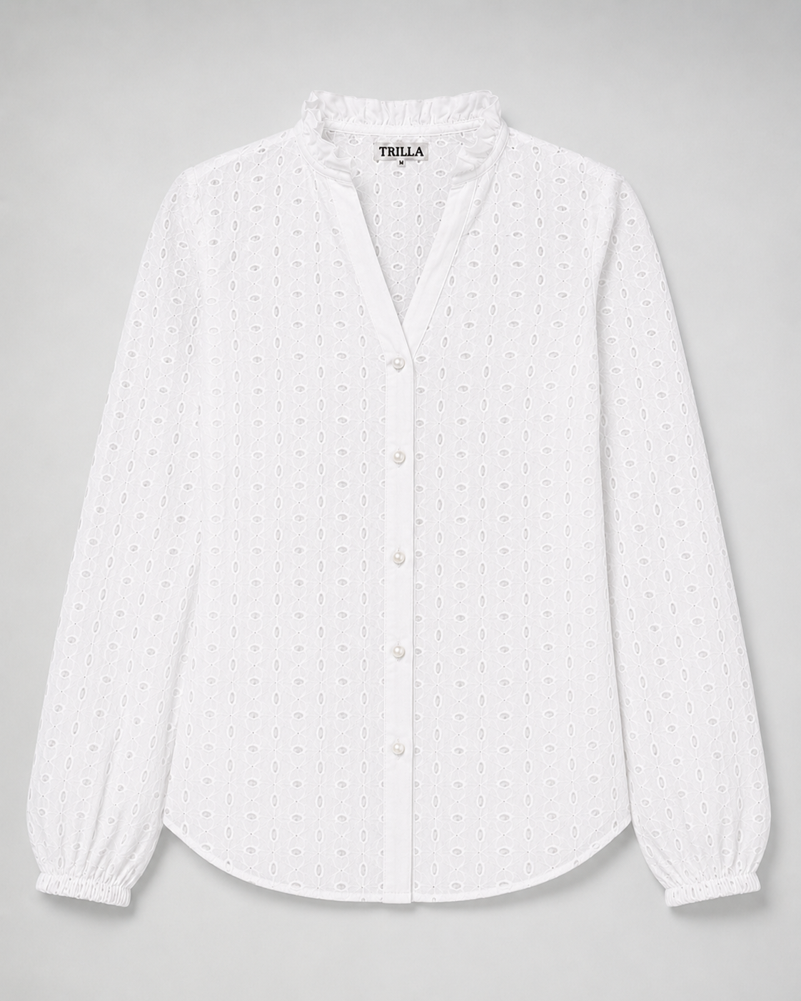 Blusa Plisada Blanca Espigas Trilla  imagen 1