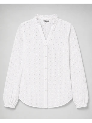Blusa Plisada Blanca Espigas Trilla 