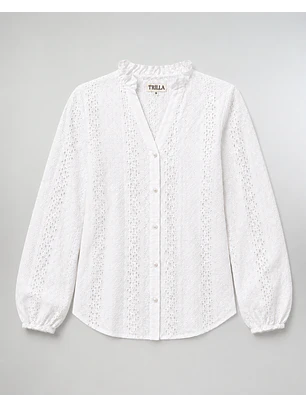Blusa Plisada Blanca Arrayan Trilla