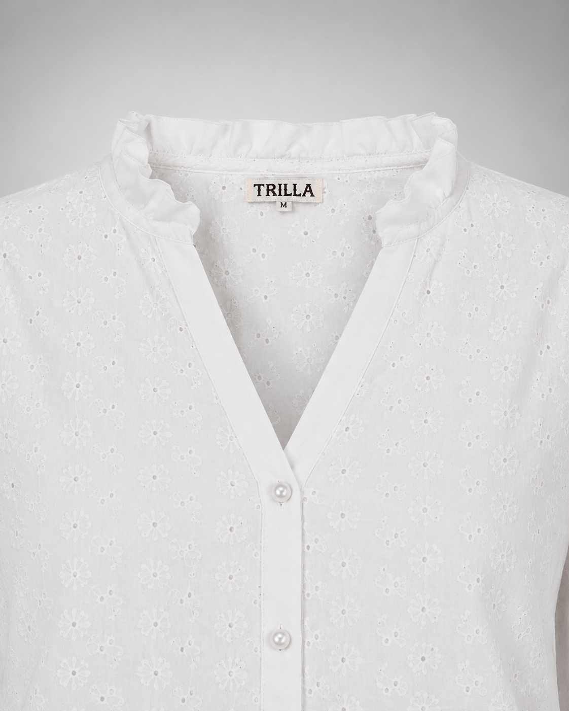 Blusa Plisada Blanca Girasoles Trilla imagen 3