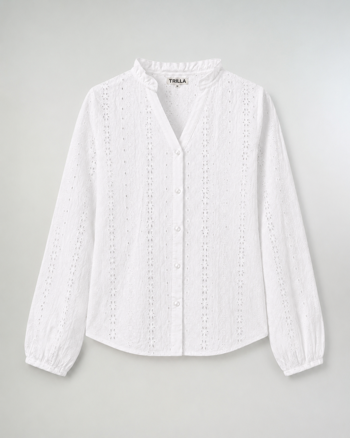 Blusa Plisada Blanca Manzanilla Trilla imagen 2