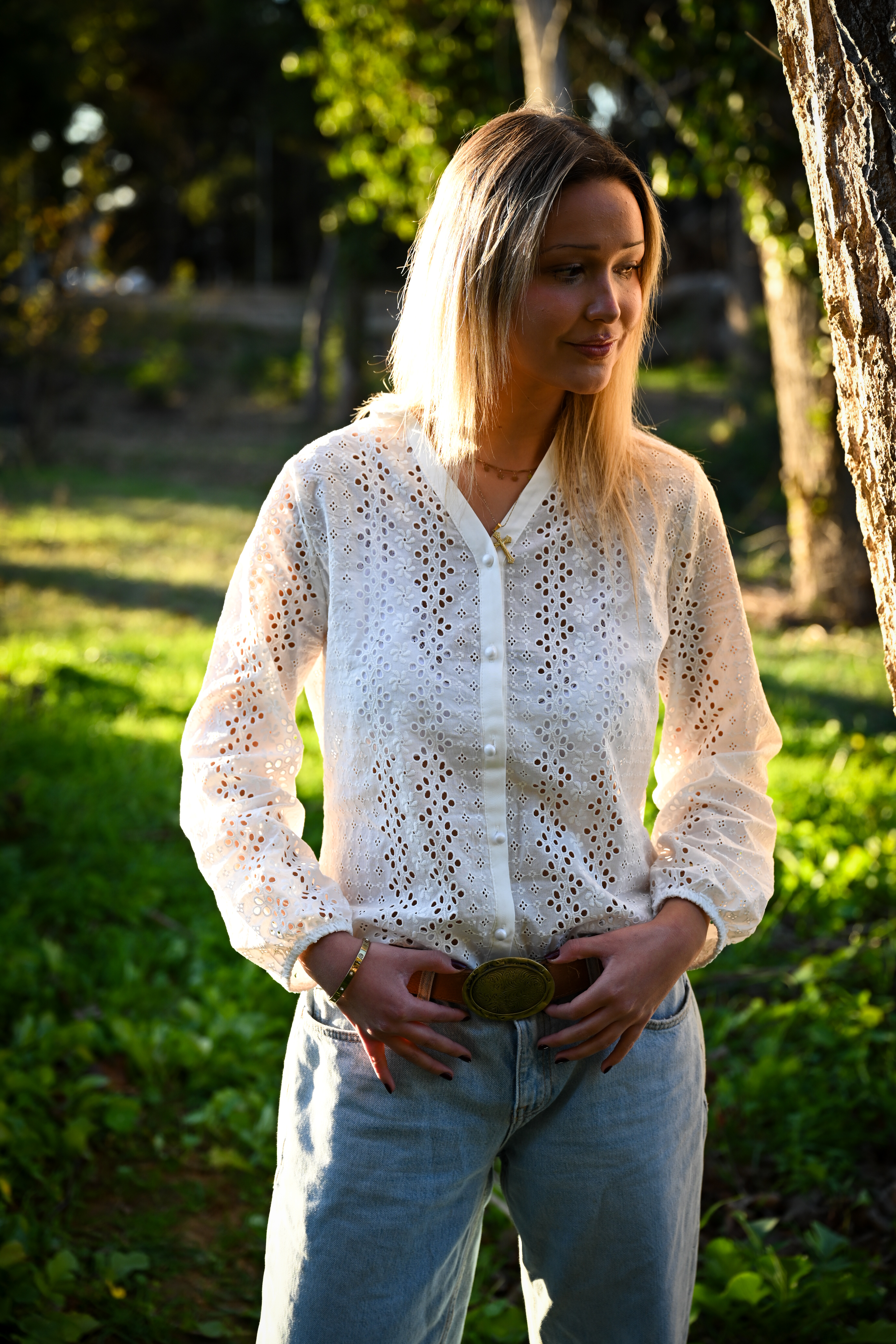 Blusa Plisada Blanca Arrayan Trilla imagen 5