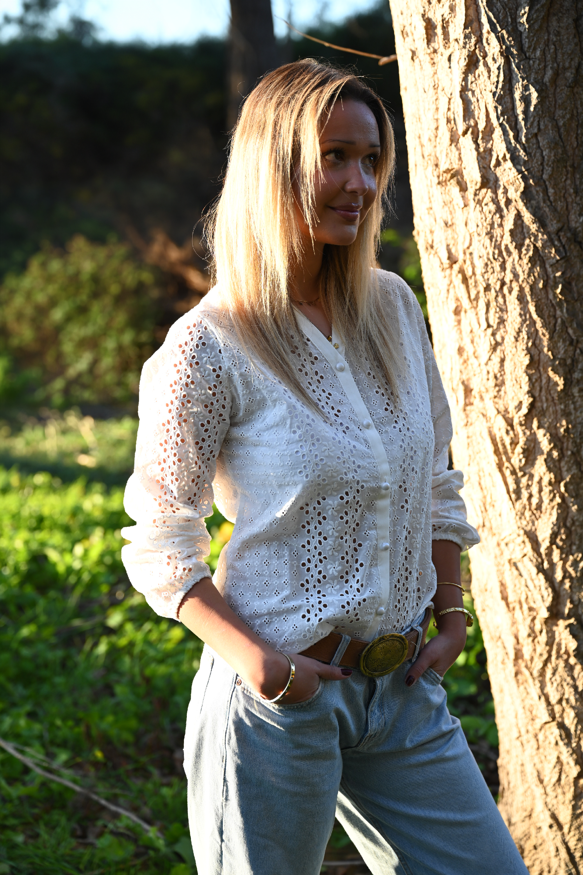 Blusa Plisada Blanca Arrayan Trilla imagen 1