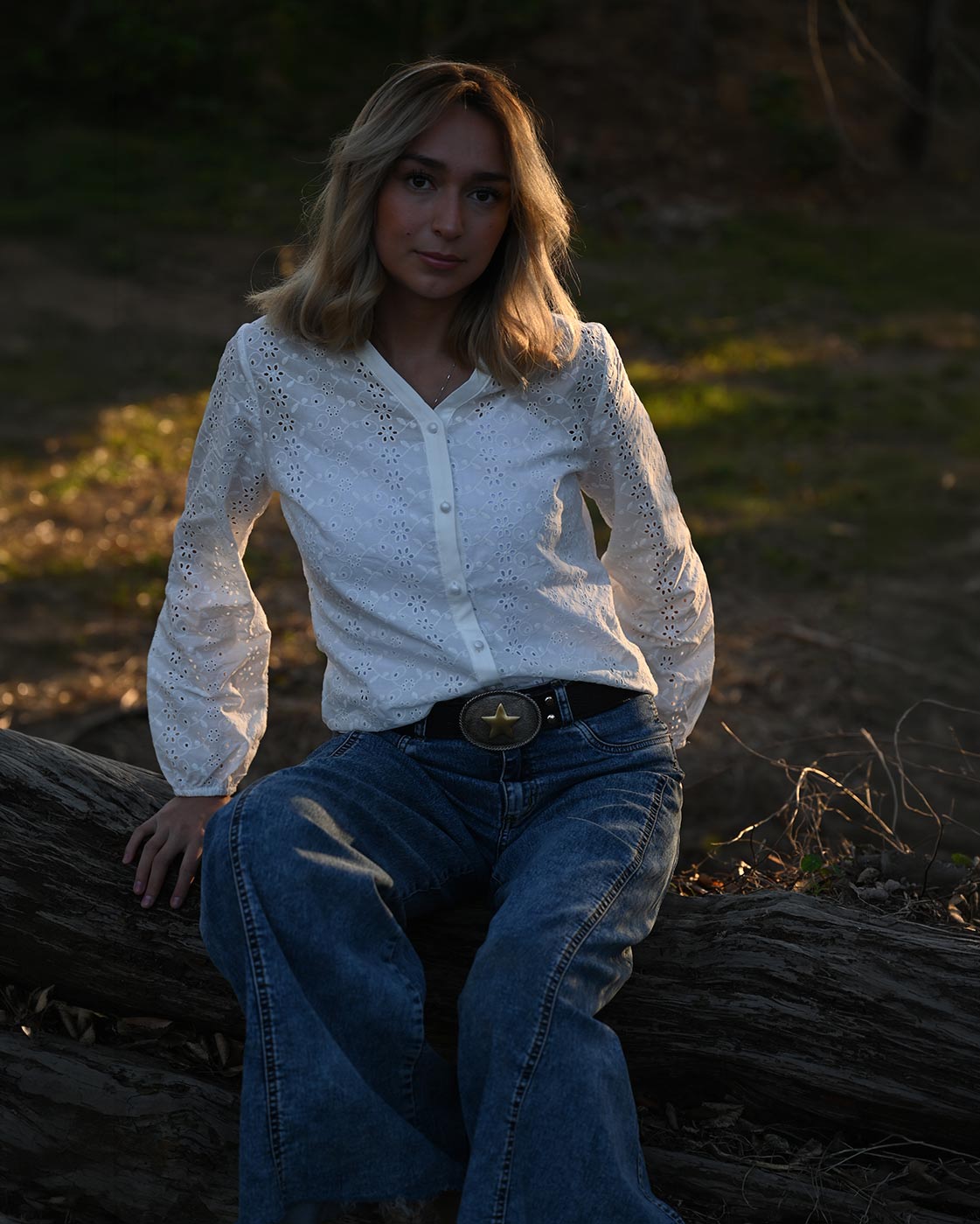 Blusa Plisada Blanca Manzanilla Trilla imagen 4