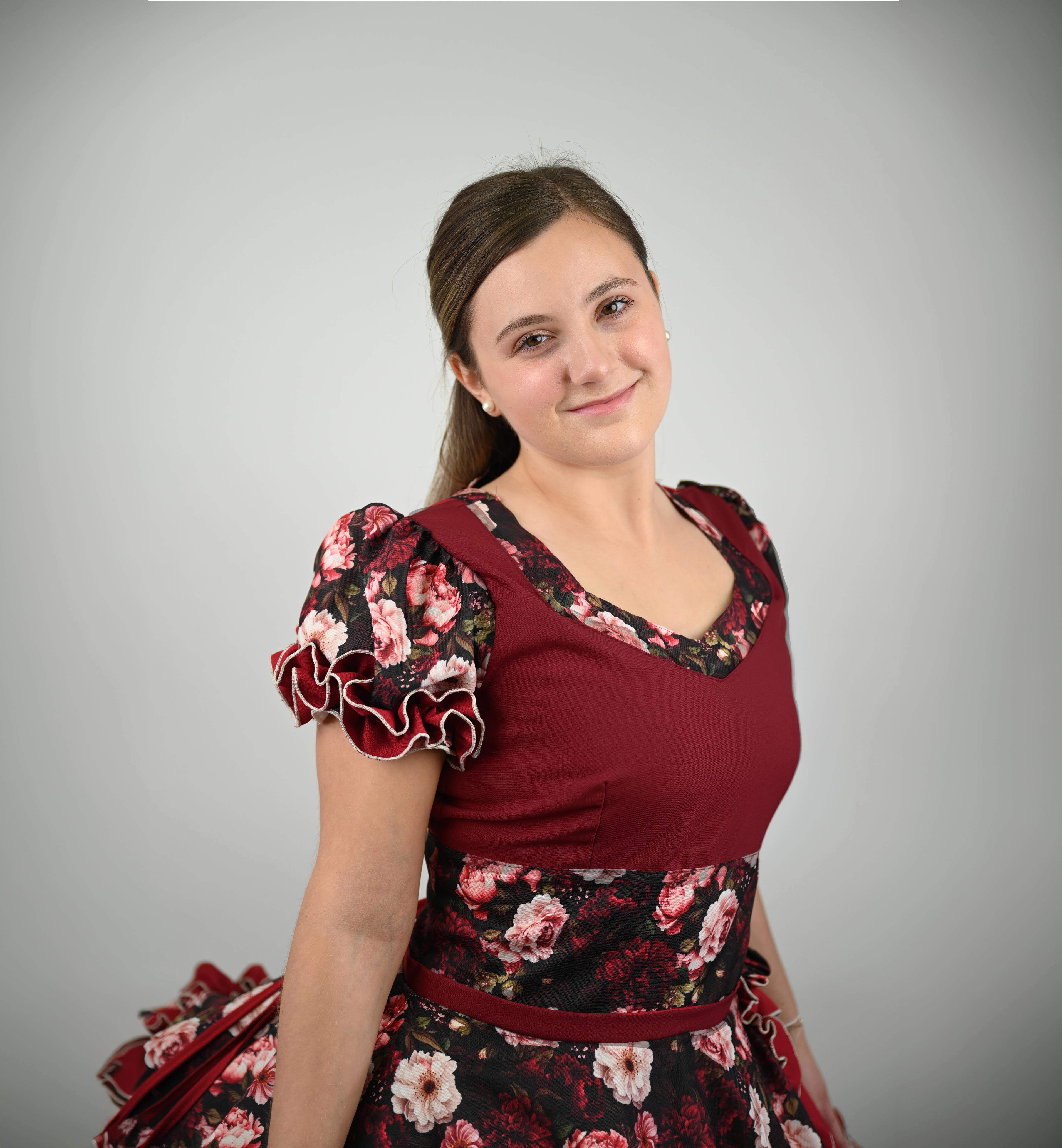 Vestido de China Rojo Italiano Floral Catron – Lumbre del Camino imagen 3