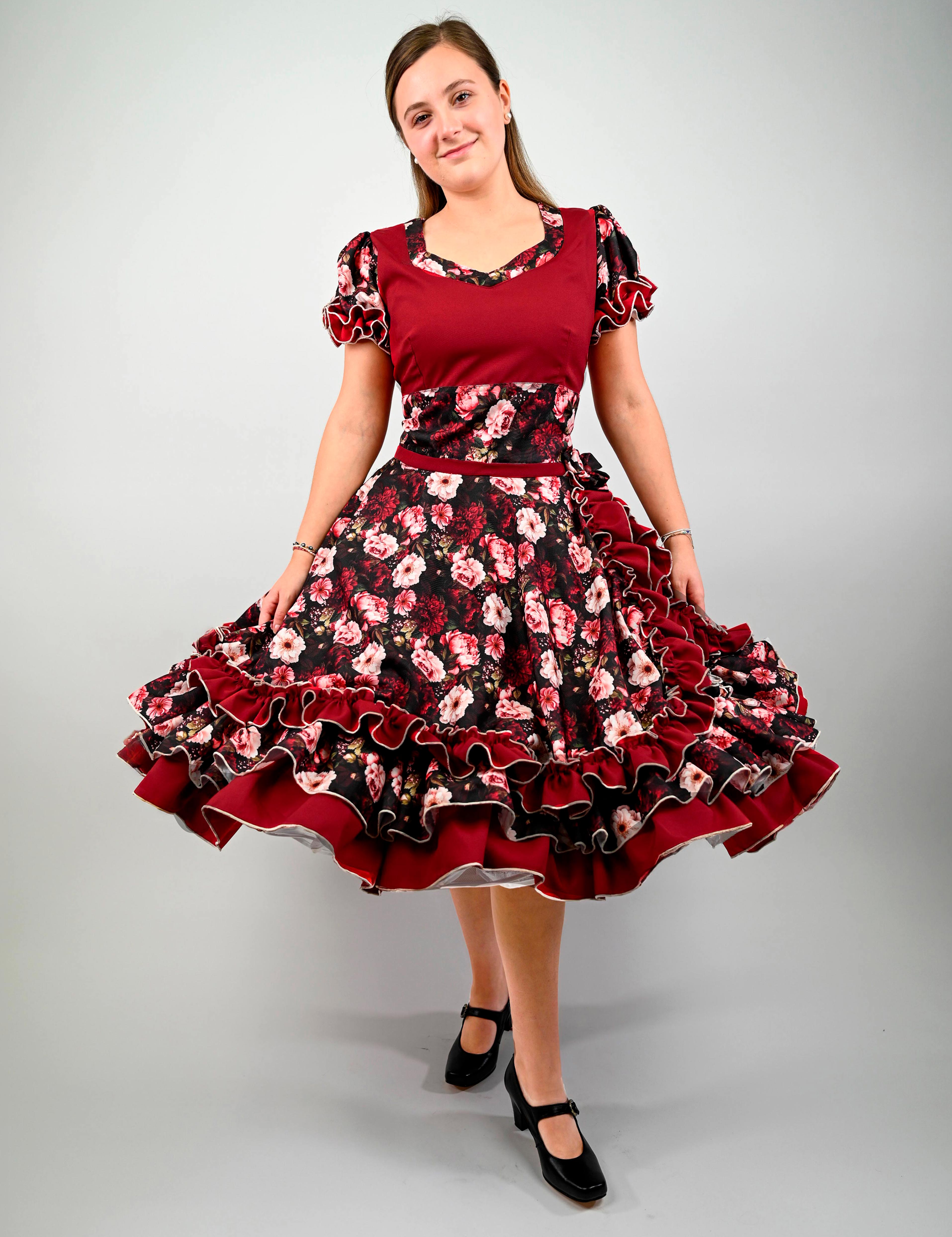 Vestido de China Rojo Italiano Floral Catron – Lumbre del Camino imagen 1