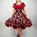 Vestido de China Rojo Italiano Floral Catron – Lumbre del Camino miniatura 1