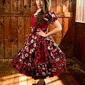 Vestido de China Rojo Italiano Floral Catron – Lumbre del Camino miniatura 2
