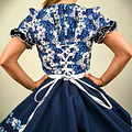 Vestido de China Azul Marino Catron – Cielo de la Tradición miniatura 3