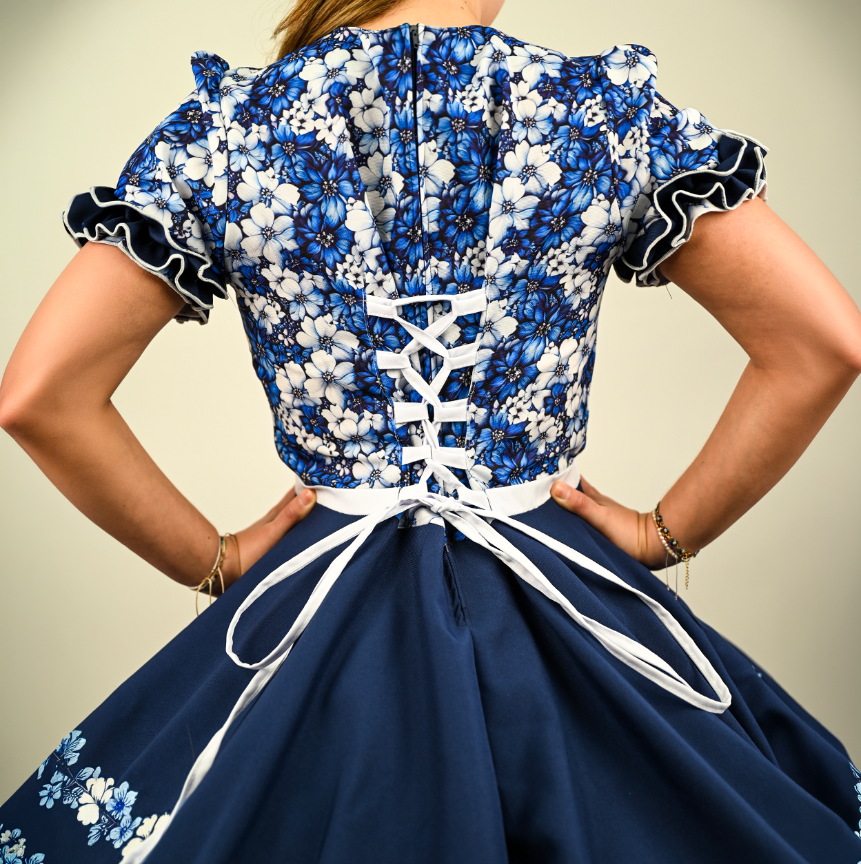 Vestido de China Azul Marino Catron – Cielo de la Tradición imagen 3