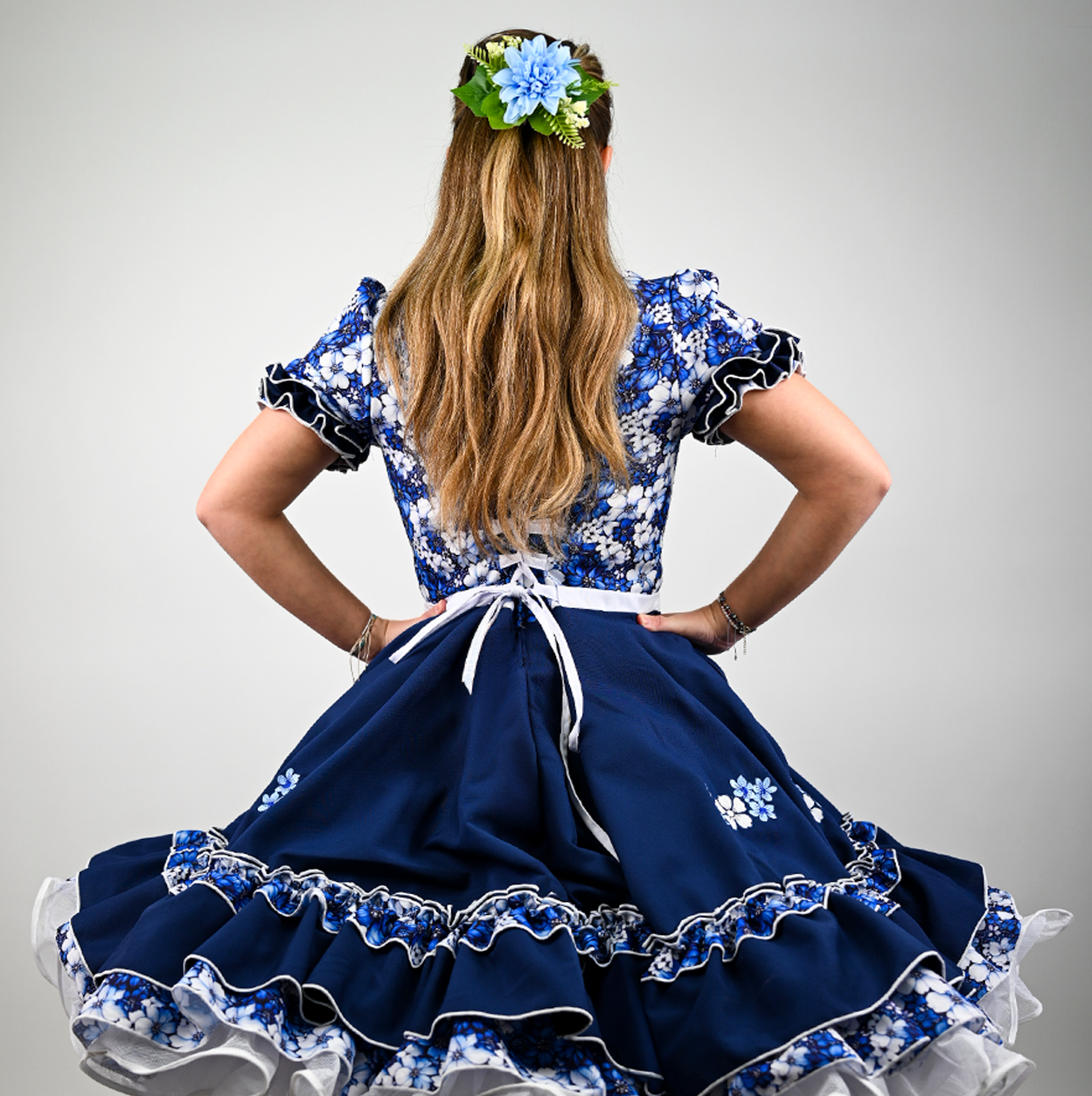 Vestido de China Azul Marino Catron – Cielo de la Tradición imagen 4