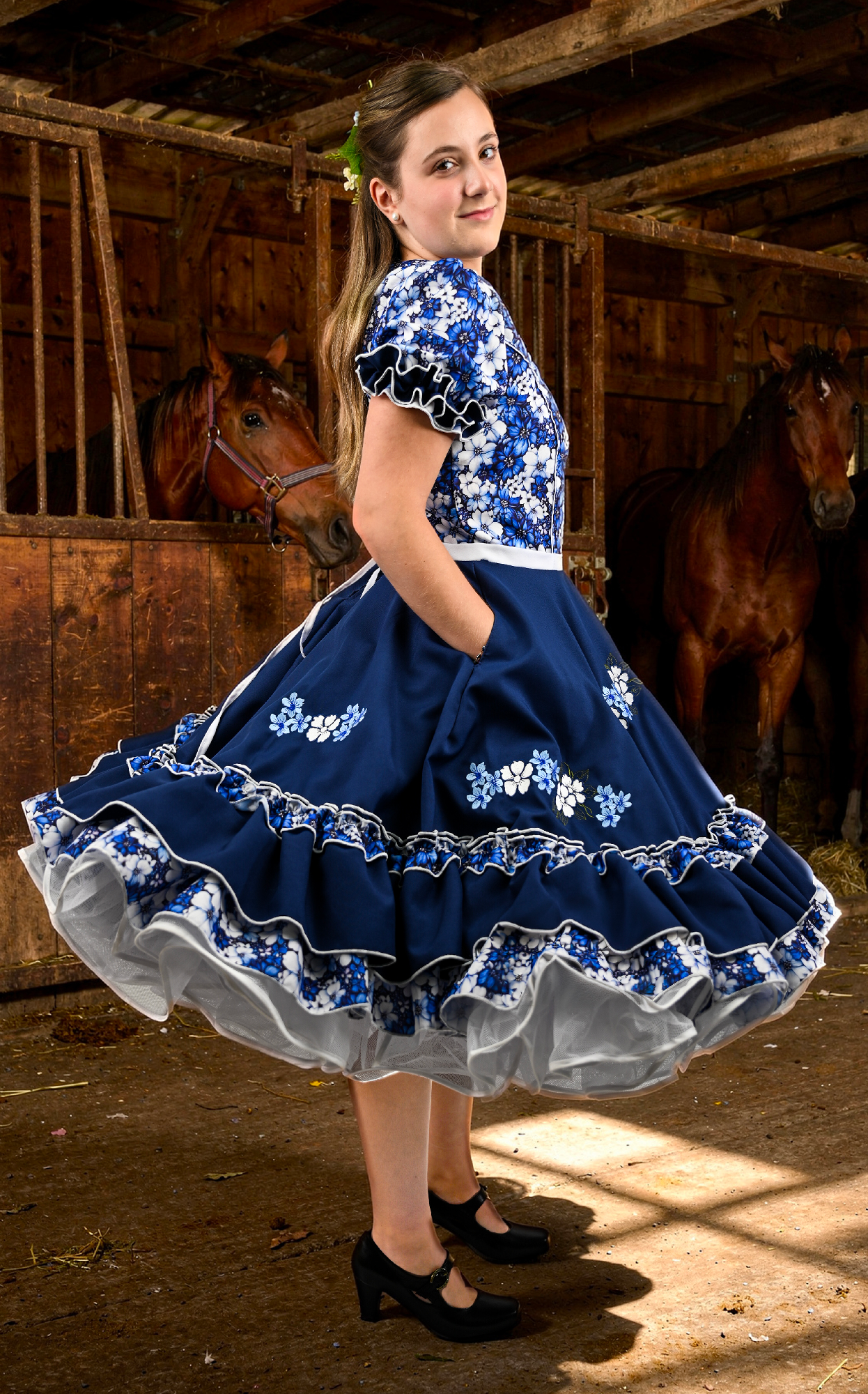 Vestido de China Azul Marino Catron – Cielo de la Tradición imagen 2