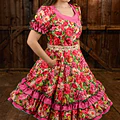 Vestido de China Rosado Floral Catron – Candela de Rosas miniatura 2