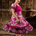 Vestido de China Fucsia Floral Catron – Reina de las Camelias miniatura 2