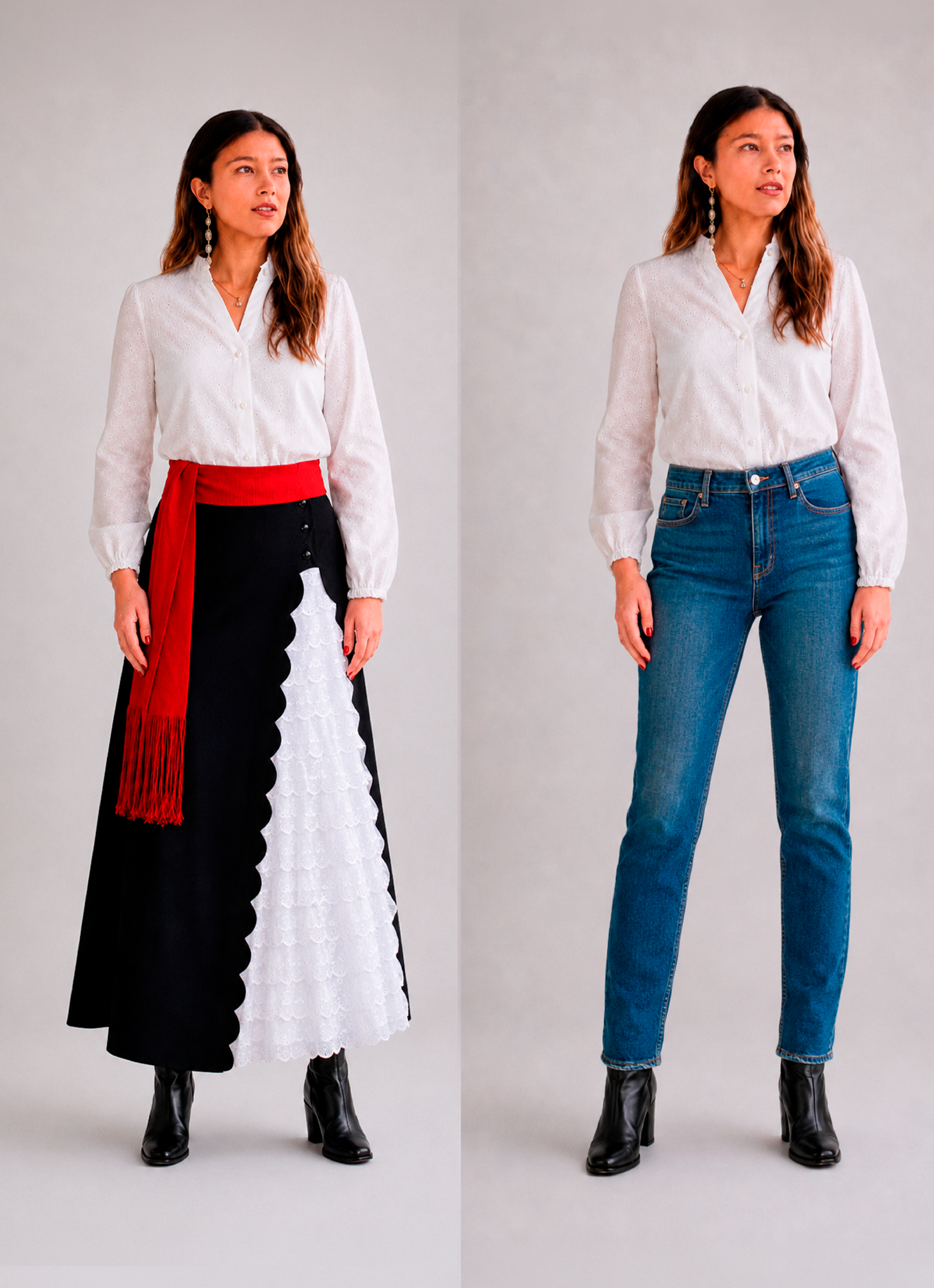 Blusa Plisada Blanca Girasoles Trilla imagen 2