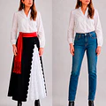 Blusa Plisada Blanca Girasoles Trilla miniatura 2