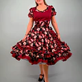 Vestido de China Rojo Italiano Floral Catron – Lumbre del Camino miniatura 1