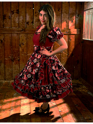 Vestido de China Rojo Italiano Floral Catron – Lumbre del Camino