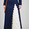 Ropón de Huasa Elegante Azul Blanco Catron miniatura 6