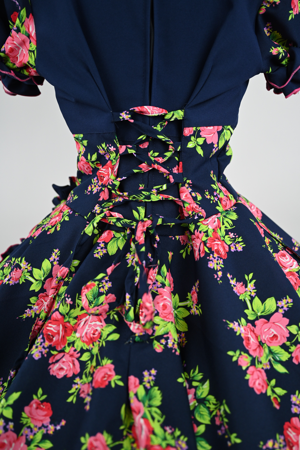 Vestido De China Azul Marino Florar Catron - Serenata de Rosas imagen 2