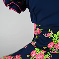 Vestido De China Azul Marino Florar Catron - Serenata de Rosas miniatura 4