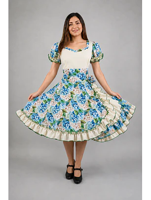 Vestido de China Marfil Floral Catron – Brisa de la quebrada